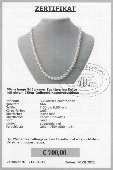 Perlenkette 50 cm lang bequem online bestellen 